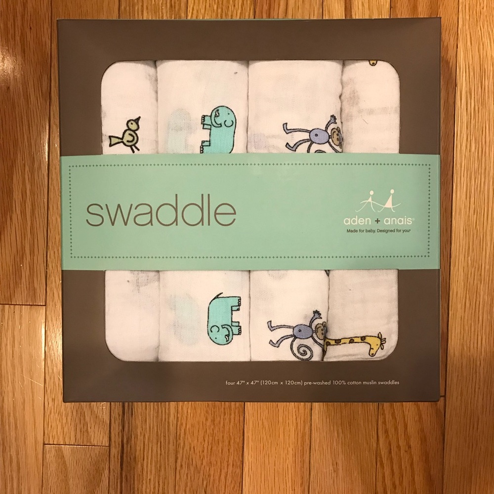 NEW IN BOX Aiden + Anais swaddle blankets 4 pack